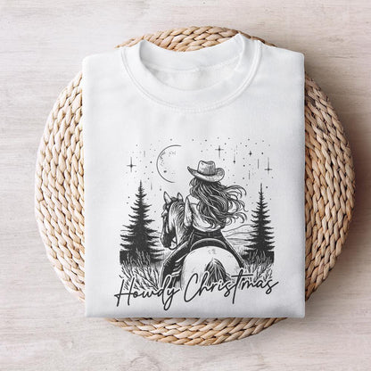 Howdy Christmas PNG, Cowgirl Christmas PNG - 300 DPI Design for T-Shirt