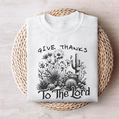 Give Thanks to Lord PNG, Fall Pumpkin Thanksgiving PNG - 300 DPI Design