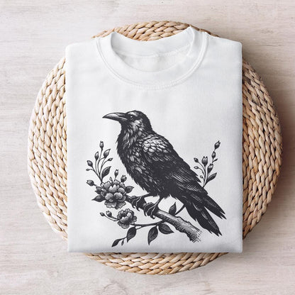 Crow Clipart PNG, Gothic Art Illustration - 300 DPI Design for T-Shirt