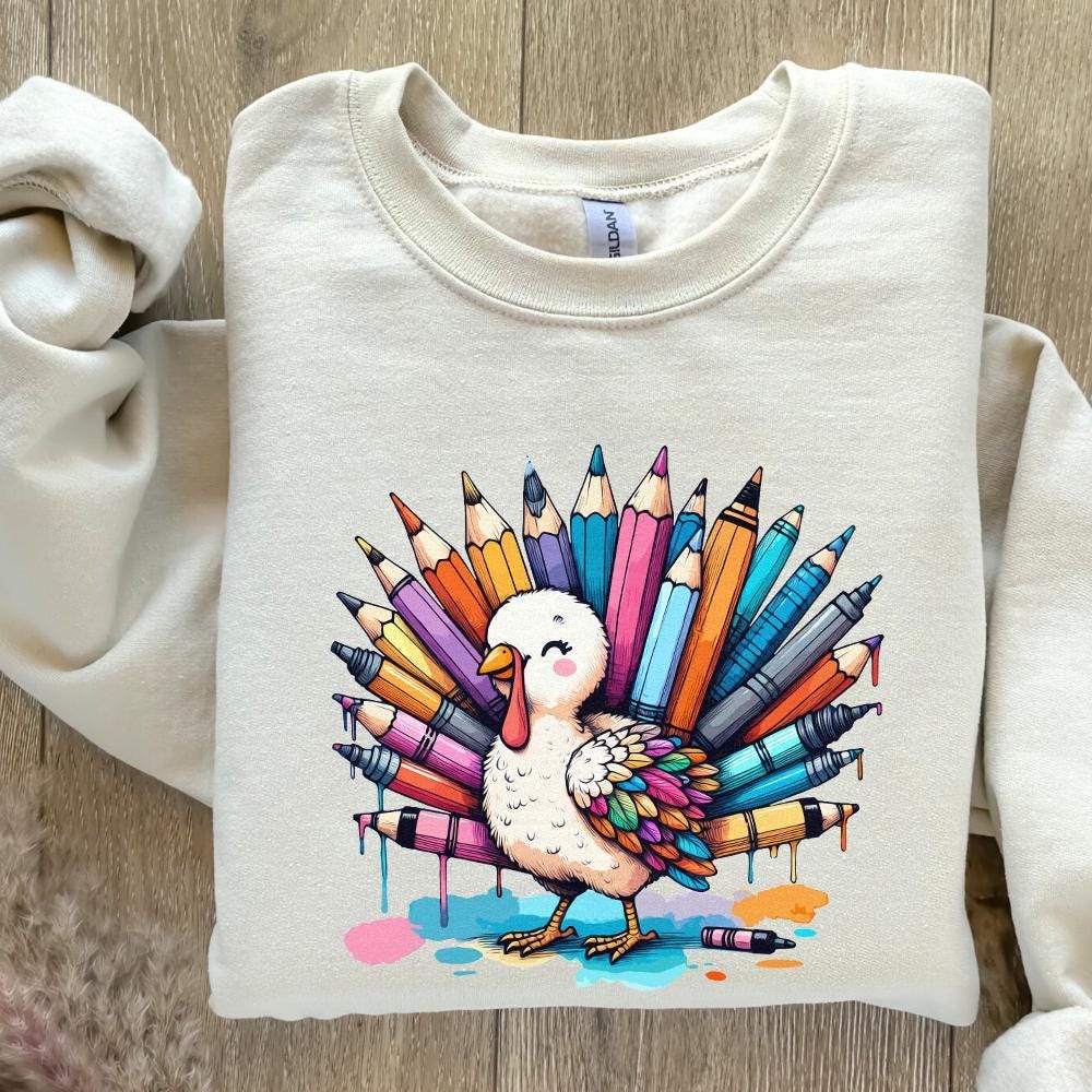 Thankful Teacher PNG, Thanksgiving Turkey Teacher - 300 DPI Design for