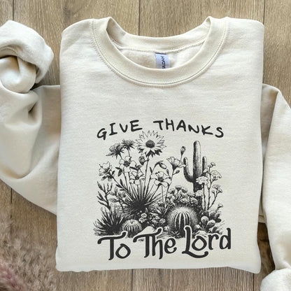 Give Thanks to Lord PNG, Fall Pumpkin Thanksgiving PNG - 300 DPI Design