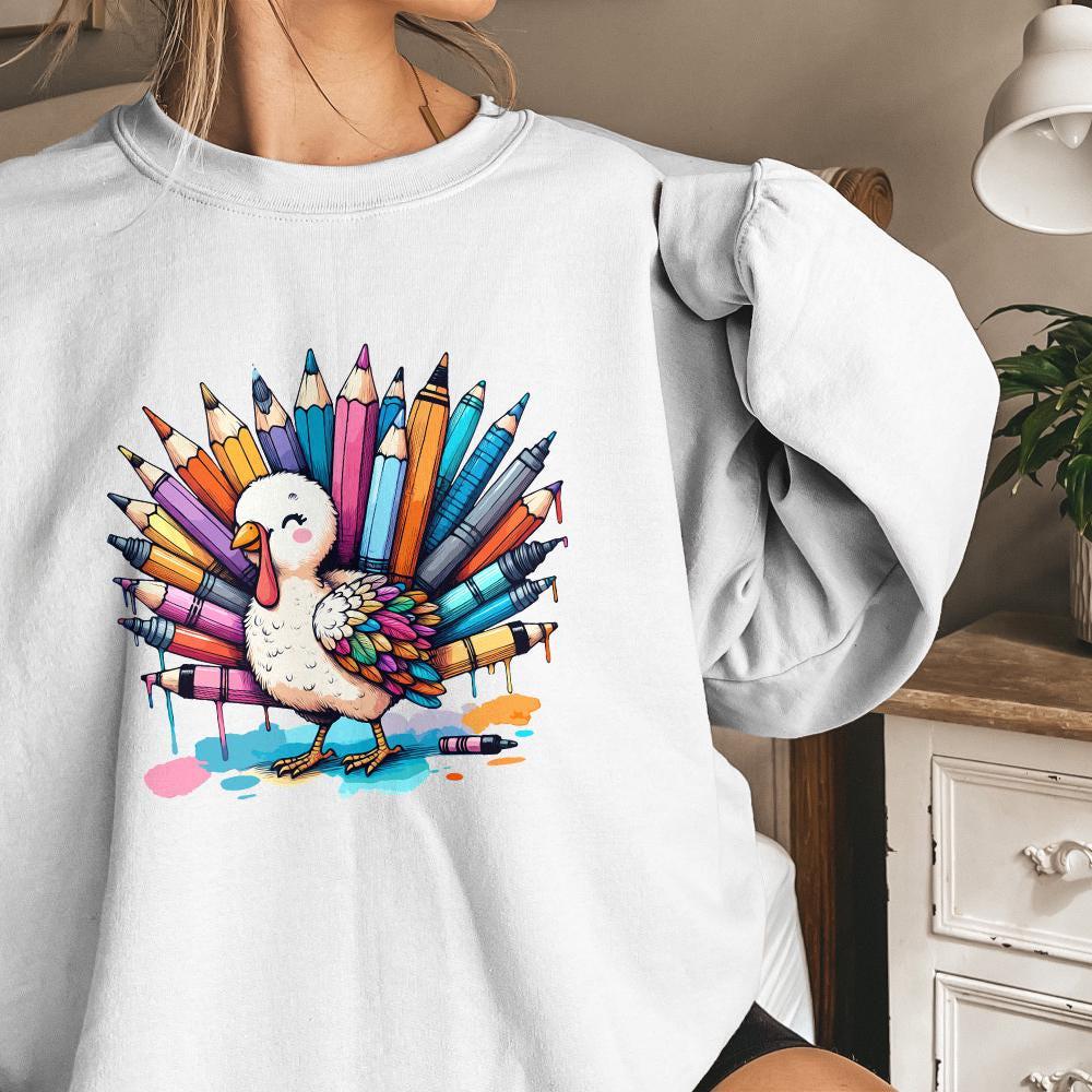 Thankful Teacher PNG, Thanksgiving Turkey Teacher - 300 DPI Design for