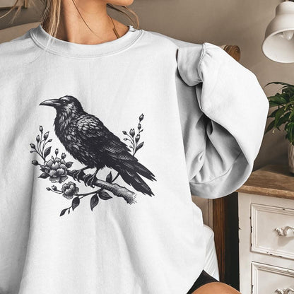 Crow Clipart PNG, Gothic Art Illustration - 300 DPI Design for T-Shirt