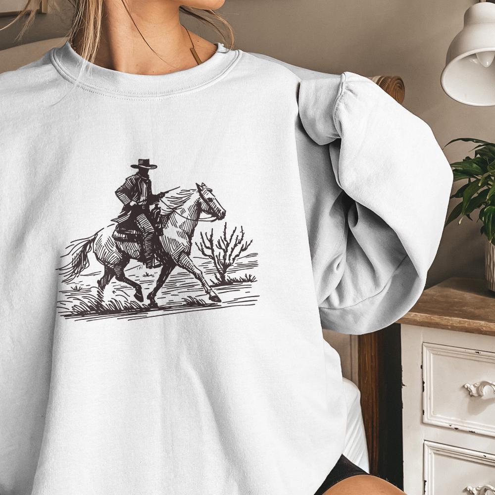 Cowboy in Desert PNG, Western Sublimation Design - 300 DPI Design for