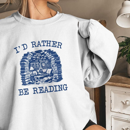 I'd Rather Be Reading png, Book Lover png PNG - 300 DPI Design for T-Shirt