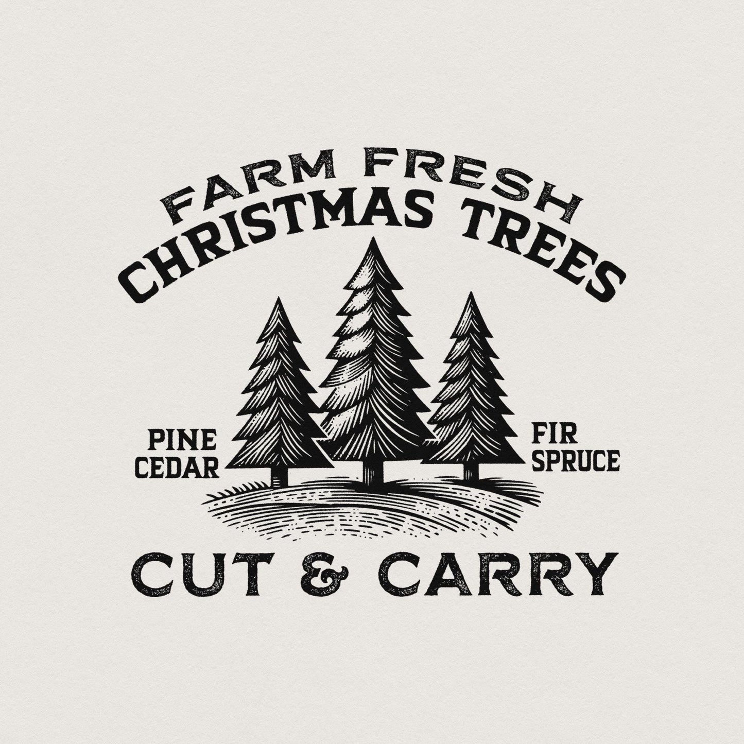 Farm Fresh Christmas Tree PNG, Merry Christmas Png - 300 DPI Design for