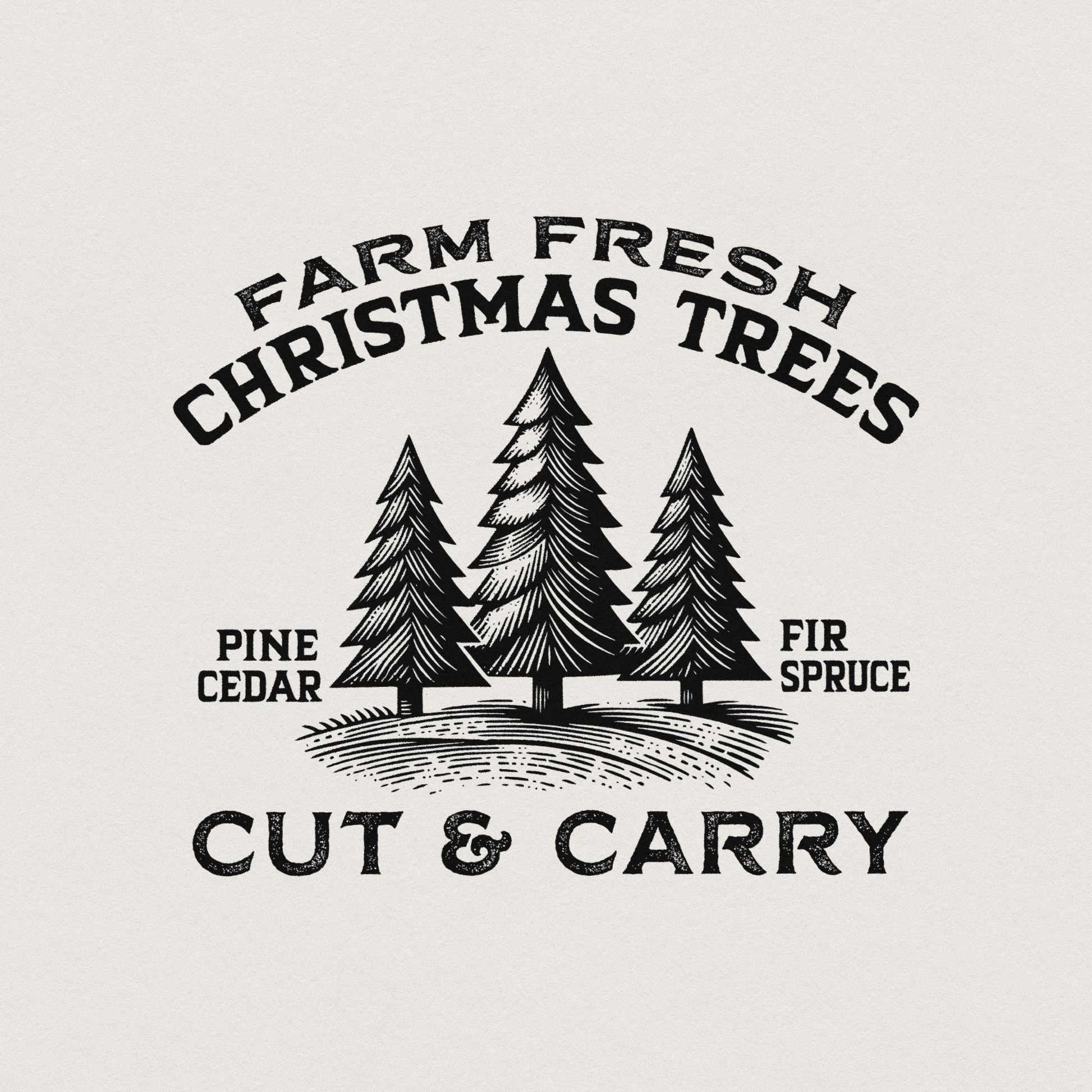 Farm Fresh Christmas Tree PNG, Merry Christmas Png - 300 DPI Design for