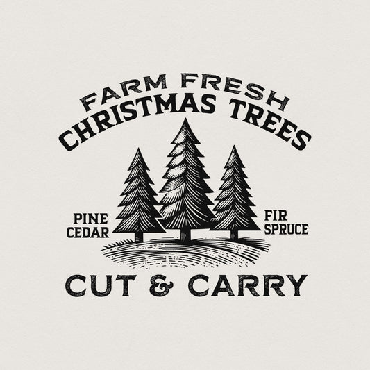 Farm Fresh Christmas Tree PNG, Merry Christmas Png - 300 DPI Design for