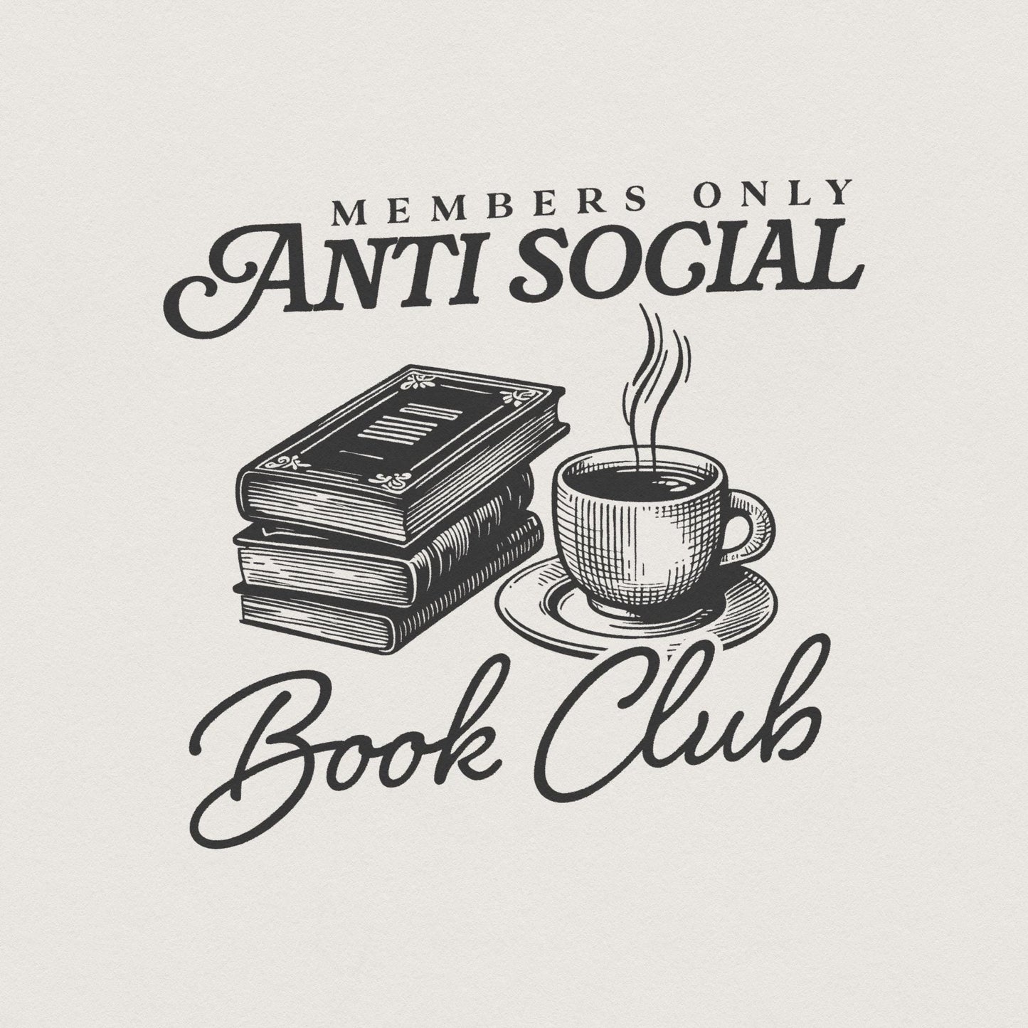 Anti Social Book Club PNG, Introverted Reader Sublimation - 300 DPI