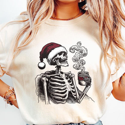 Spooky Christmas PNG, Skeleton Christmas Funny PNG - 300 DPI Design for