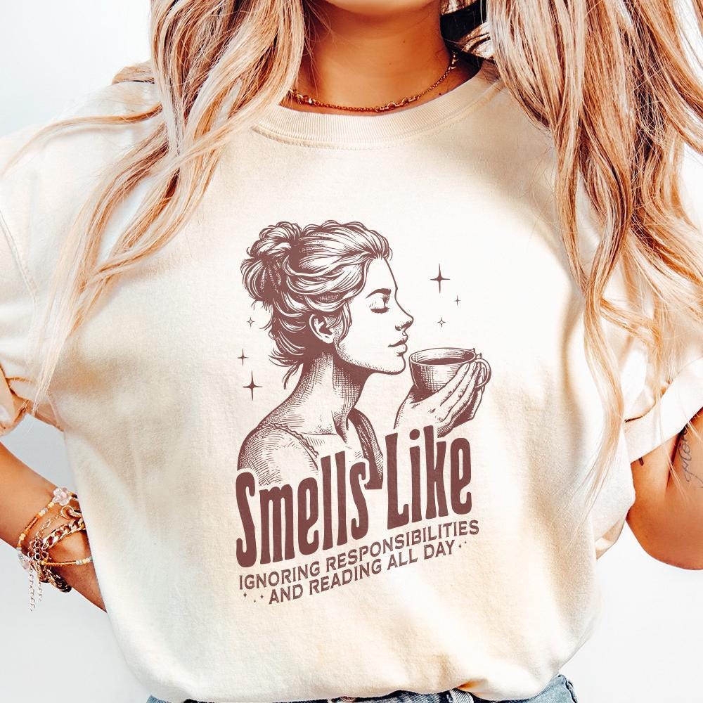 Smells like Reading Books PNG, Vintage Christmas Book Lover Design - 300