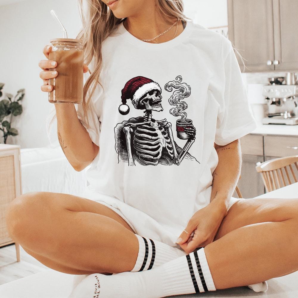 Spooky Christmas PNG, Skeleton Christmas Funny PNG - 300 DPI Design for