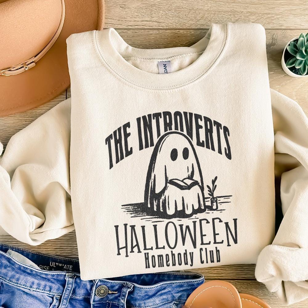 Vintage Halloween Homebody Club PNG, Retro Mid Century Modern Introvert