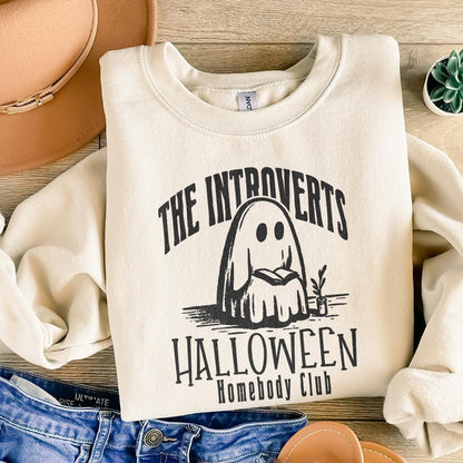 Vintage Halloween Homebody Club PNG, Retro Mid Century Modern Introvert