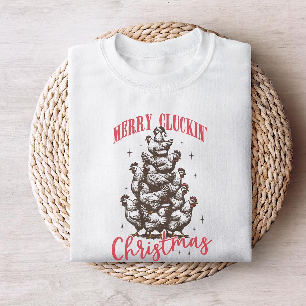 Merry Cluckin' Christmas Png, Christmas Farmhouse Png - 300 DPI Design