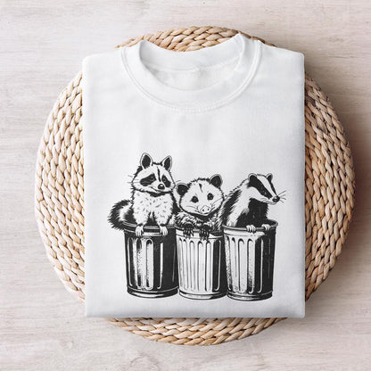 Raccoon in Trash Can PNG, Funny Trash Panda Clipart - 300 DPI Design for