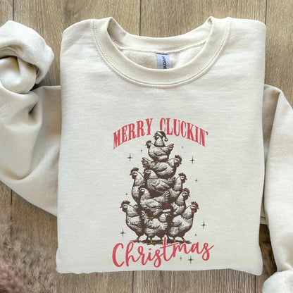 Merry Cluckin' Christmas Png, Christmas Farmhouse Png - 300 DPI Design