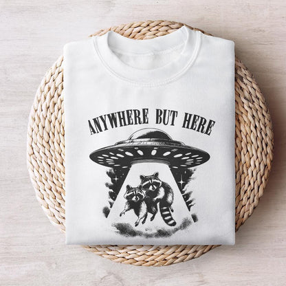 Raccoon and UFO PNG, Sarcastic Space PNG - 300 DPI Design for T-Shirt