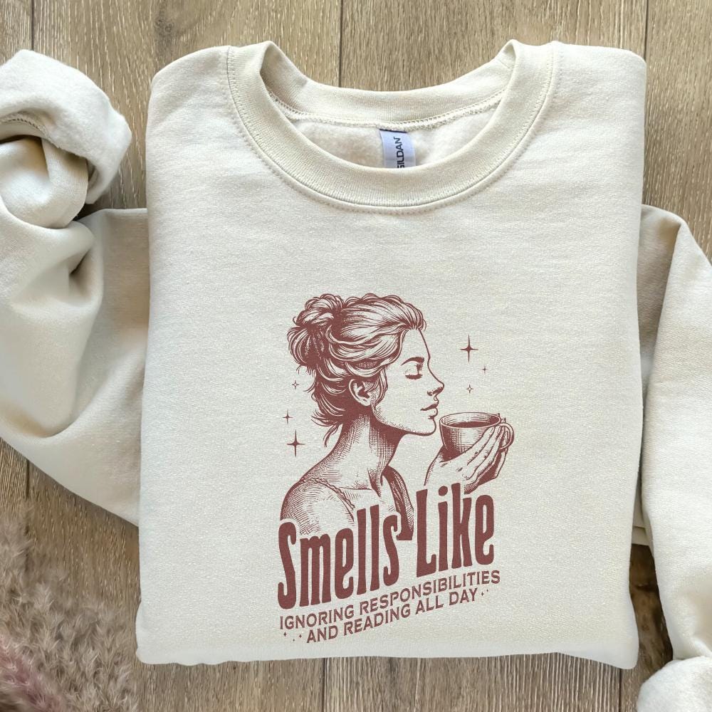 Smells like Reading Books PNG, Vintage Christmas Book Lover Design - 300