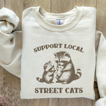 Support Your Local Street Cats Png, Funny Raccoon Png - 300 DPI Design