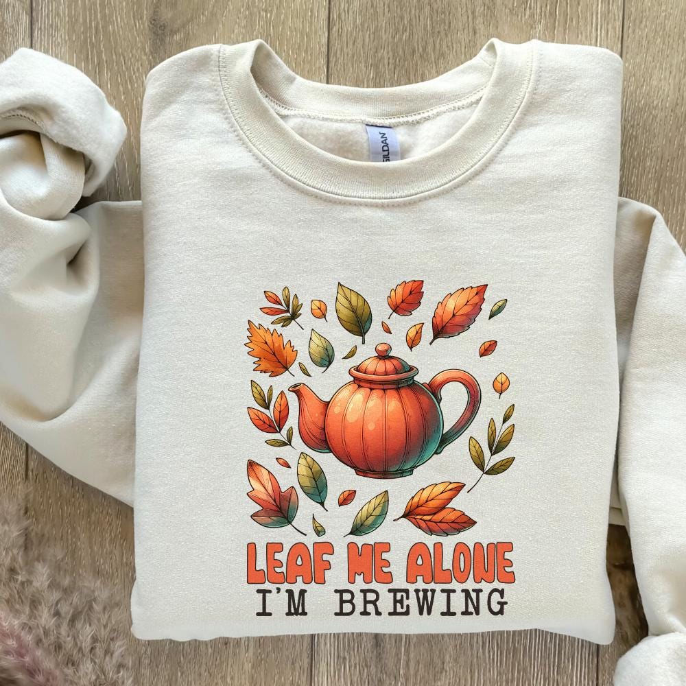 Leaf Me Alone PNG, Funny Fall Sublimation - 300 DPI Design for T-Shirt