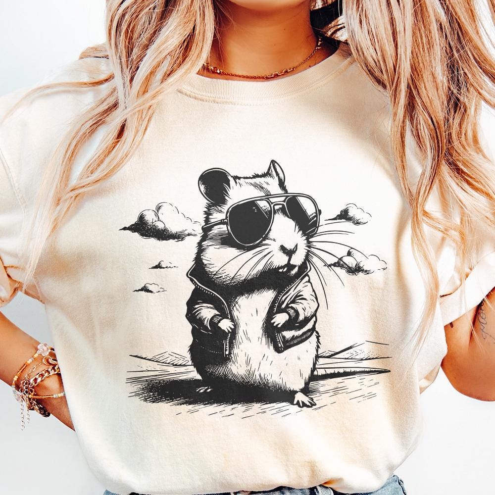 Cute Cool Hamster PNG, Funny Hamster png - 300 DPI Design for T-Shirt