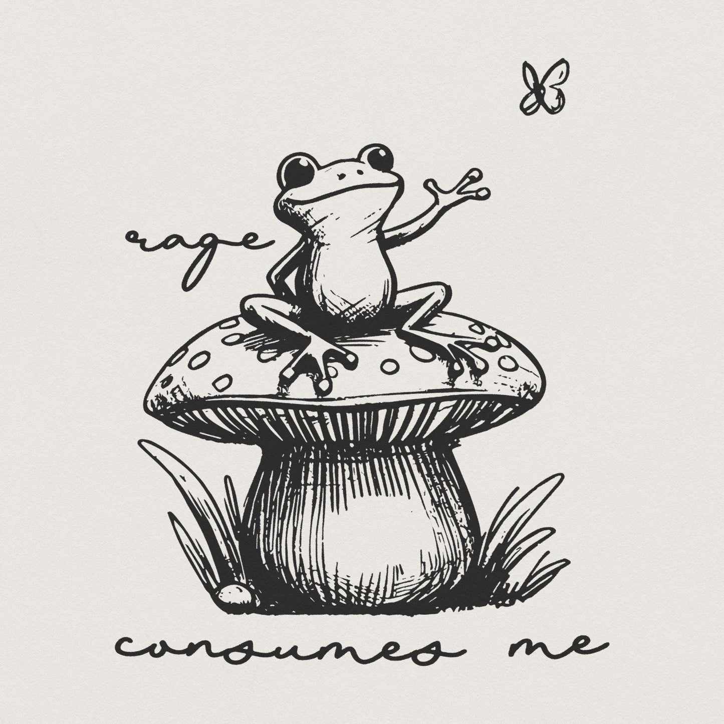 Rage Consumes Me Frog PNG, Funny Frog Illustration - 300 DPI Design for