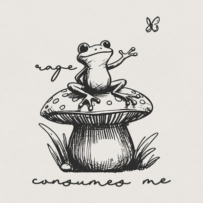 Rage Consumes Me Frog PNG, Funny Frog Illustration - 300 DPI Design for
