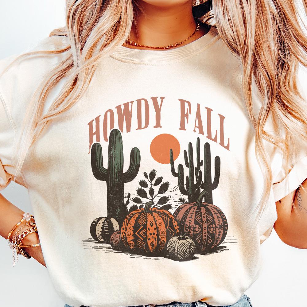 Western Fall Png, Howdy Fall Png - 300 DPI Design for T-Shirt