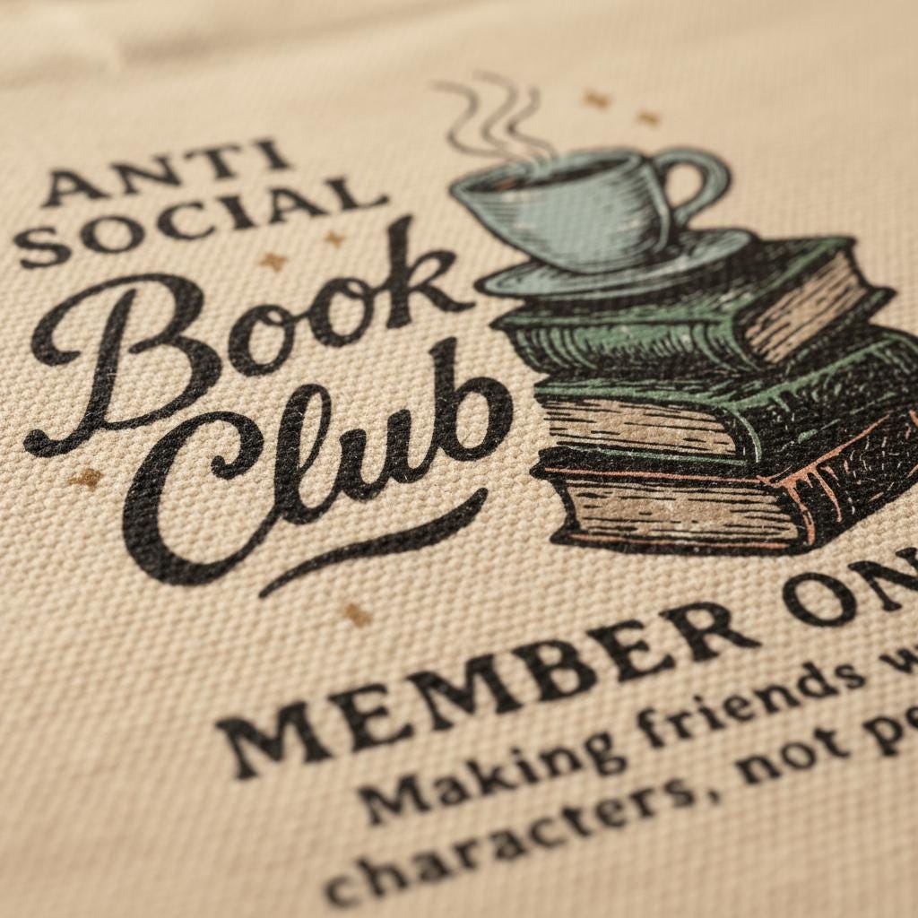 Anti Social Book Club PNG, Member Only Digital Download - 300 DPI Design