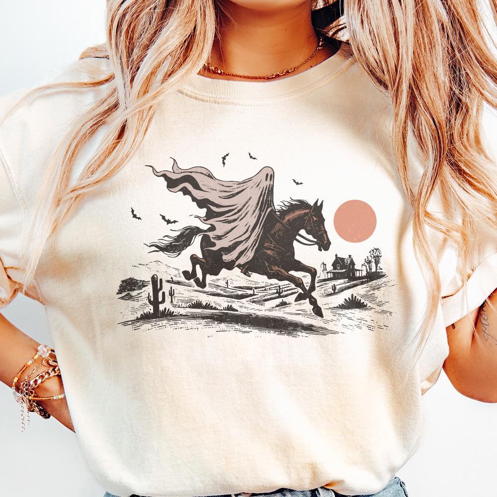 Cowboy Ghost Horse PNG, Halloween Shirt Digital Download - 300 DPI Design