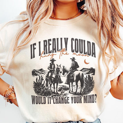 Hung The Moon Digital Download, Western PNG Designs - 300 DPI Design for