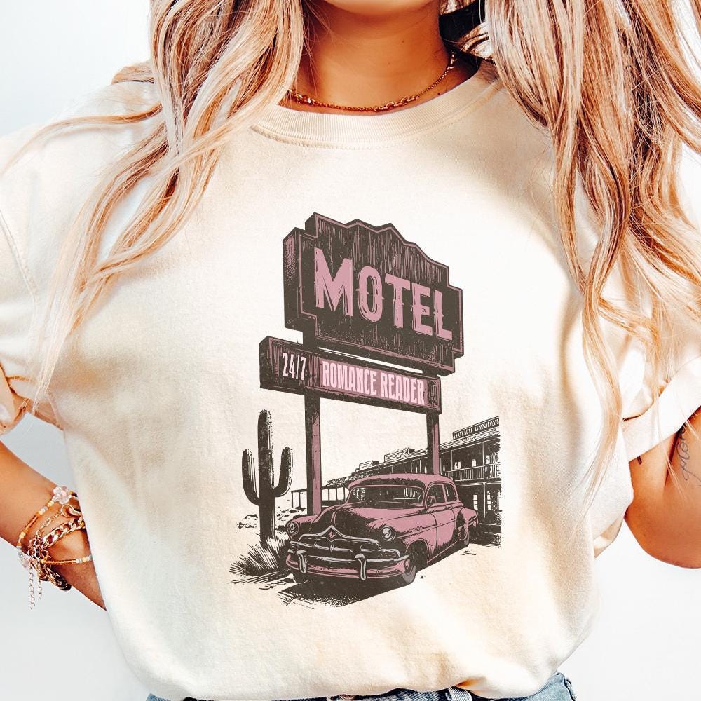 Romance Reader Motel PNG, Trendy Vintage Bookish Retro Art - 300 DPI