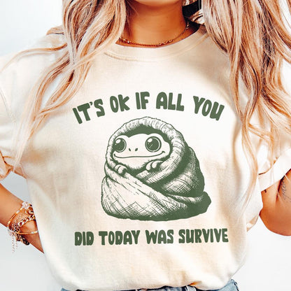 Trendy Mental Health PNG, Cozy Frog Clipart - 300 DPI Design for T-Shirt