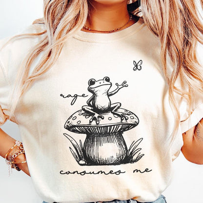 Rage Consumes Me Frog PNG, Funny Frog Illustration - 300 DPI Design for