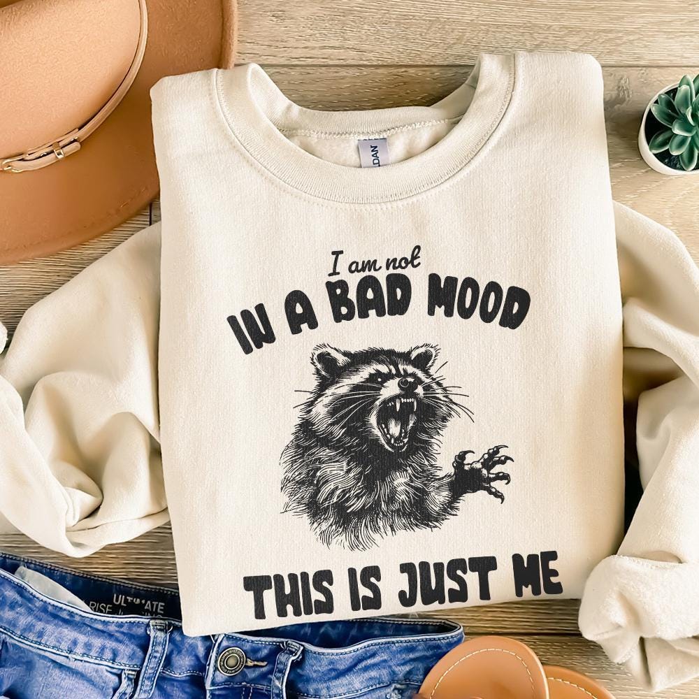 Retro Raccoon PNG, Sarcastic Sublimation Design - 300 DPI Design for