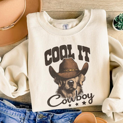 Cool It Cowboy Western PNG, Digital Download - 300 DPI Design for T-Shirt