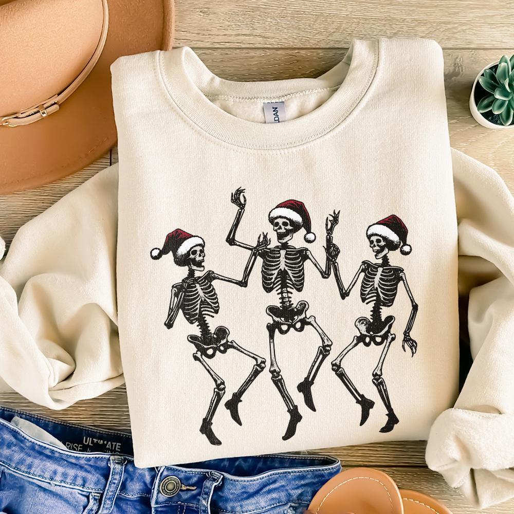 Dancing Skeleton Christmas PNG, Christmas Skeleton Dance - 300 DPI Design