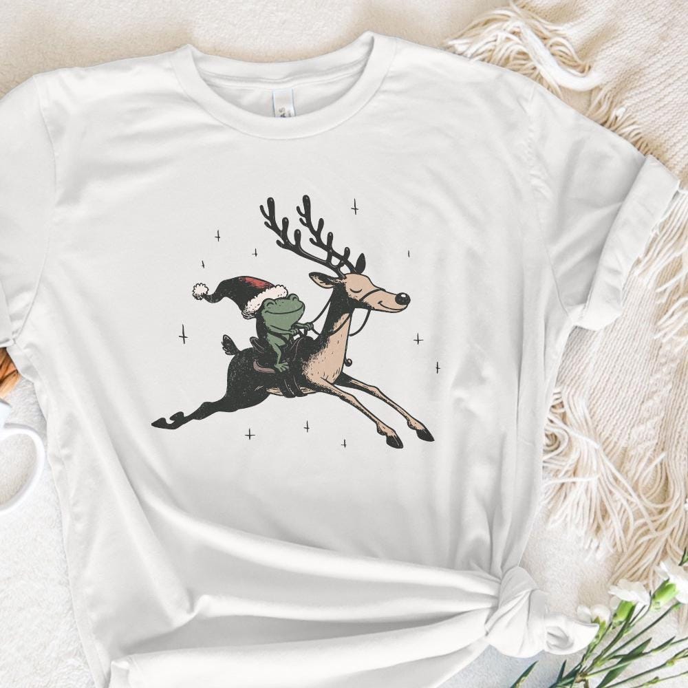 Funny Christmas Frog PNG, Retro frog Sublimation - 300 DPI Design for