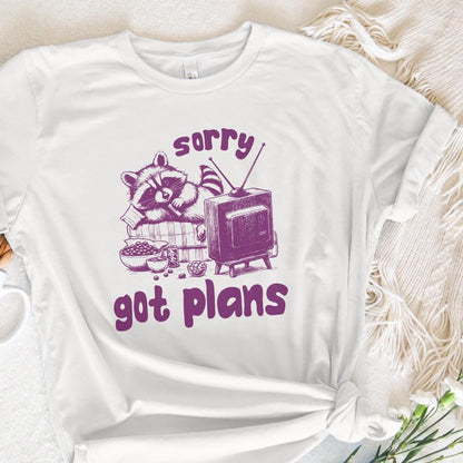 Sorry Got Plans, Funny Raccoon Design - 300 DPI Design for T-Shirt