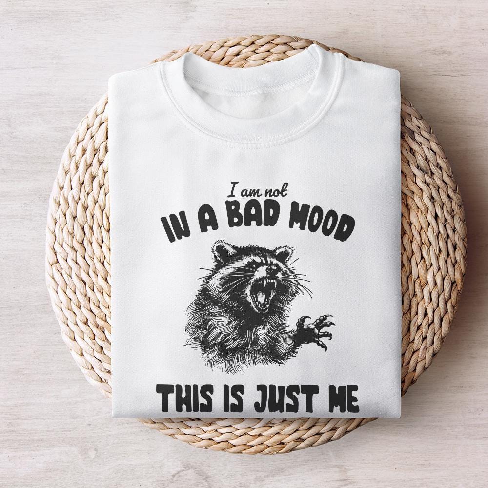 Retro Raccoon PNG, Sarcastic Sublimation Design - 300 DPI Design for