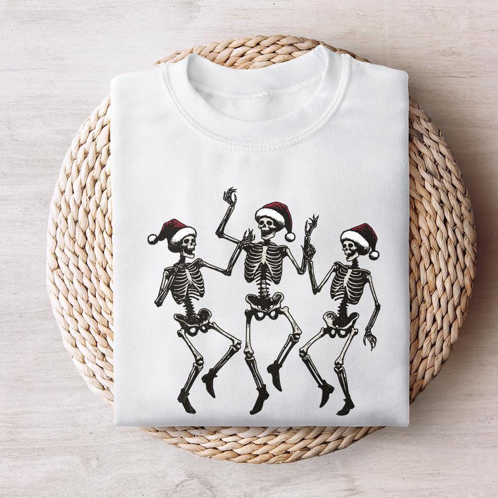 Dancing Skeleton Christmas PNG, Christmas Skeleton Dance - 300 DPI Design