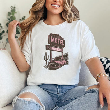 Romance Reader Motel PNG, Trendy Vintage Bookish Retro Art - 300 DPI