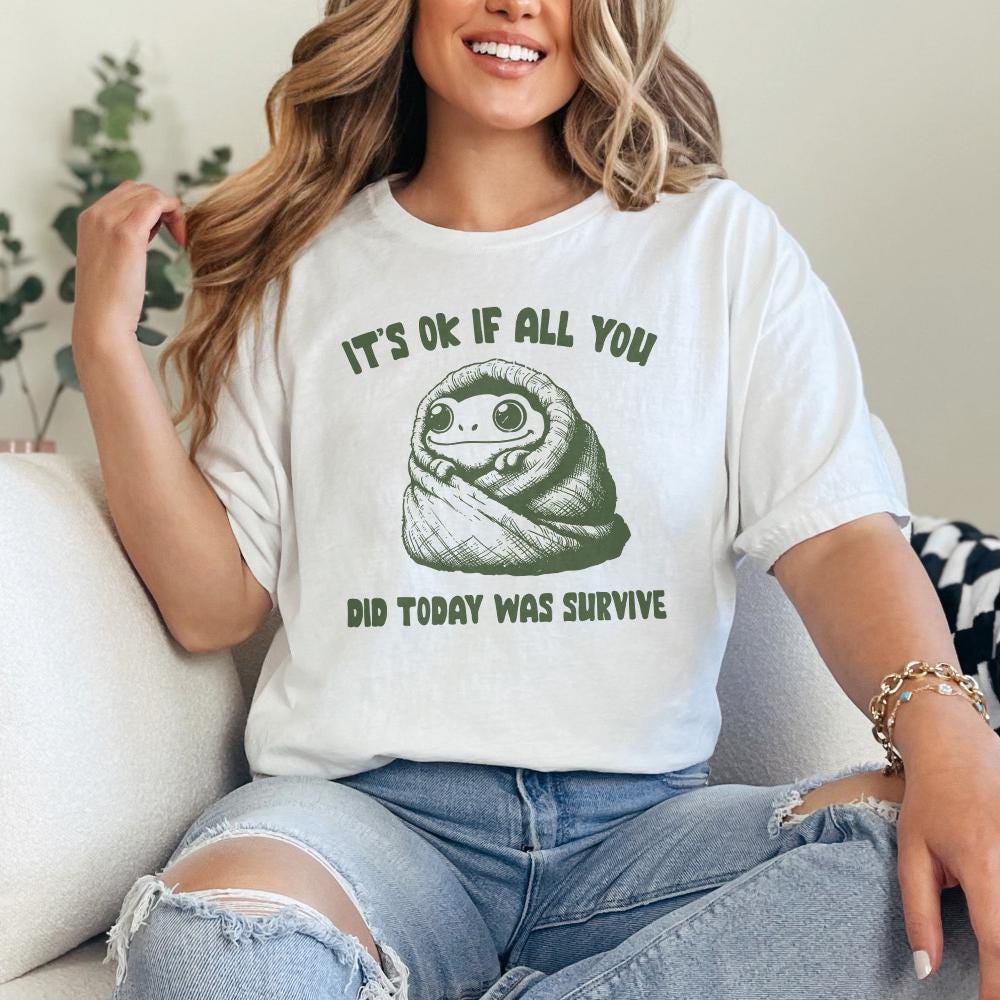 Trendy Mental Health PNG, Cozy Frog Clipart - 300 DPI Design for T-Shirt