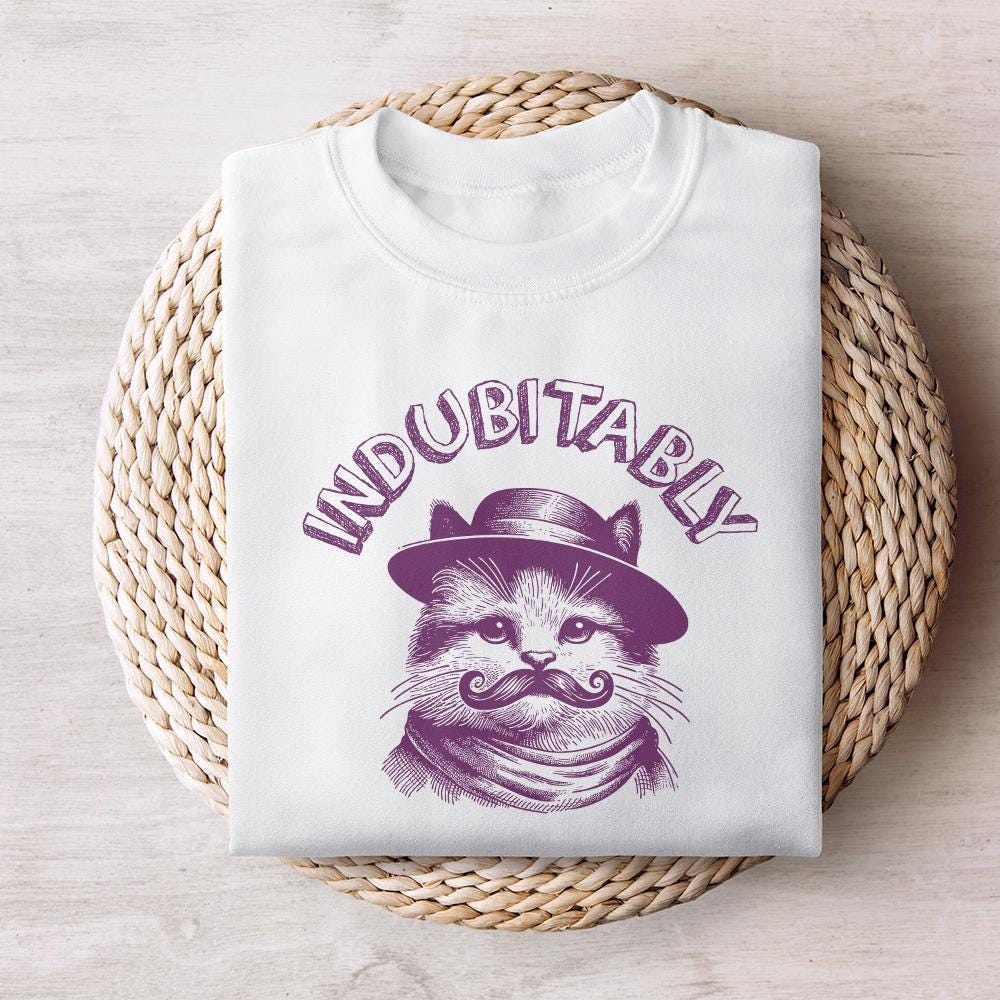 Indubitably Cute Vintage Gentleman cat, Handdrawn Style kitty - 300 DPI