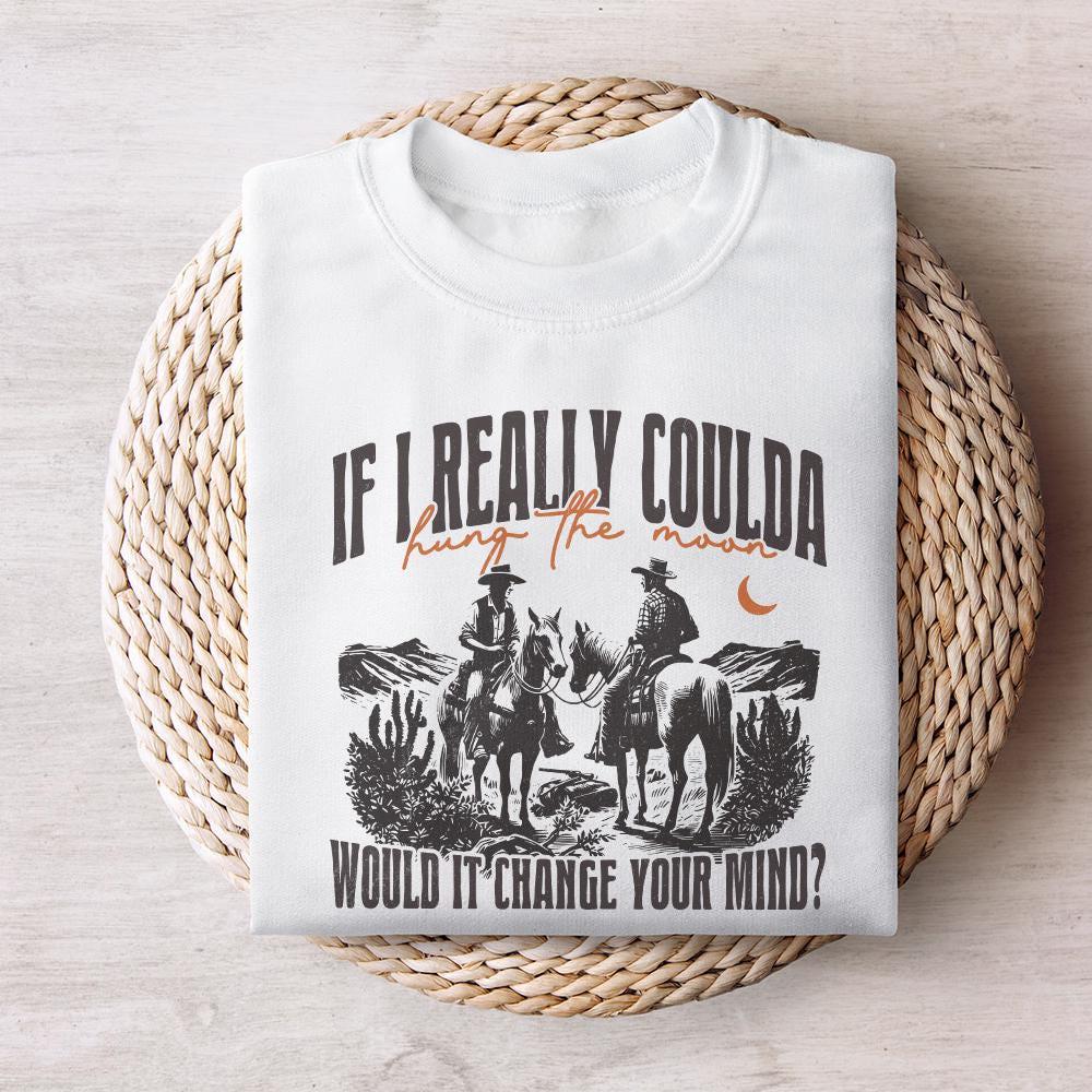 Hung The Moon Digital Download, Western PNG Designs - 300 DPI Design for