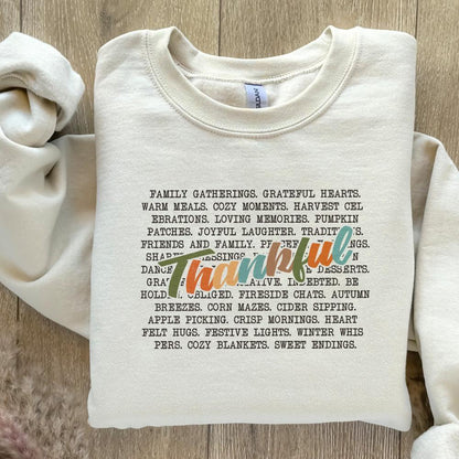 Thankful Words PNG, Thanksgiving png - 300 DPI Design for T-Shirt