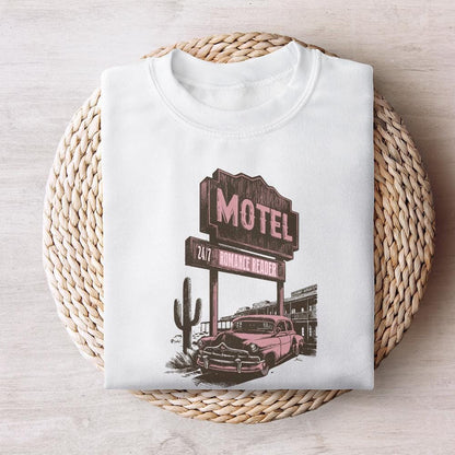 Romance Reader Motel PNG, Trendy Vintage Bookish Retro Art - 300 DPI