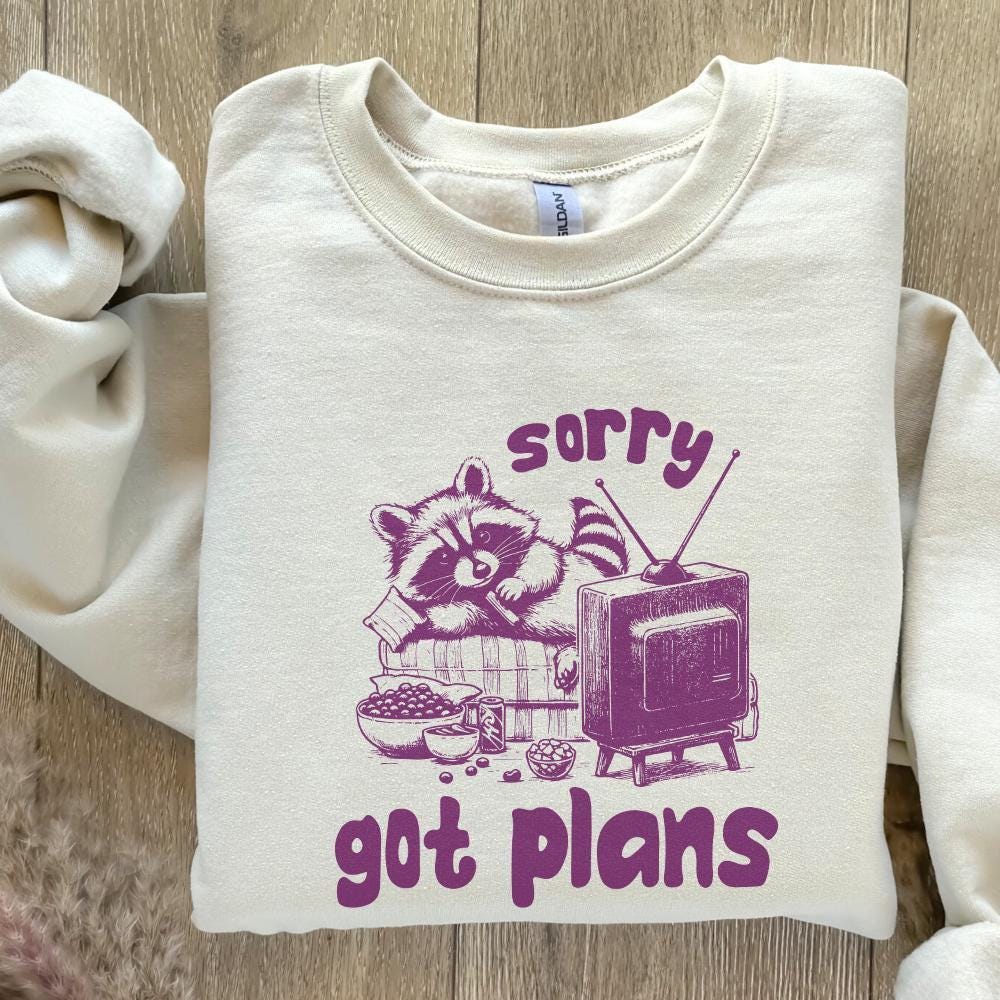 Sorry Got Plans, Funny Raccoon Design - 300 DPI Design for T-Shirt