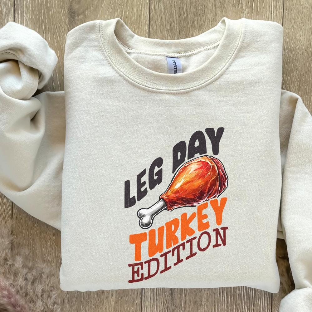 Retro Leg Day Turkey Edition PNG, Thanksgiving Design - 300 DPI Design